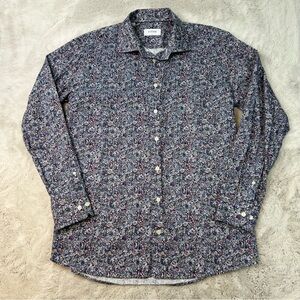 ETON Dress Shirt Mens 43 / 17 Slim Fit Paisley Floral Long Sleeve Casual Cotton